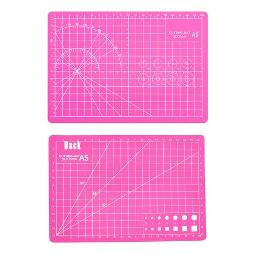 A5 Self-Healing Cutting Mat, Small Cutting Mat, Professional Double Sided Durable Cuttings Mats, Great for Hop Scrapbooking, Quilting, Fabric, Sewing Craft Projects (Mixed Colors, A5) - color: Mixed Colors