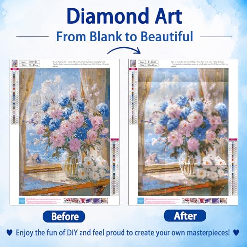 AUKELHJ Flowers Diamond Art Kits for Adults, Diamond Painting, 12x16 Inch - color: 08-Flowers