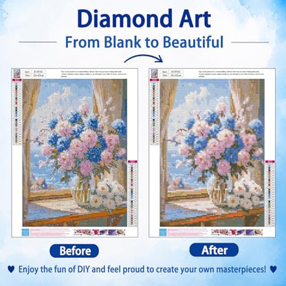 AUKELHJ Flowers Diamond Art Kits for Adults, Diamond Painting, 12x16 Inch - color: 08-Flowers