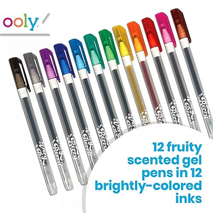 Ooly Scented Very Berry Gel Pens, Set of 12, 0.7mm | Ages 3+, 0.7mm Nib, Strawberry Scented, Fun Art and Stationery Supplies for Kids and Adults, Great Gift Idea - style: Classic Colors