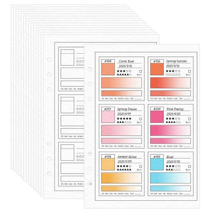 BLSUREFYX 25pcs A5 Waterproof Swatch Papers with Vellum Paper 140LB/300GSM