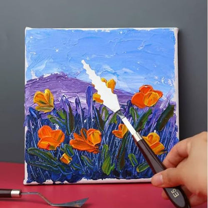 15 Pieces Artist Painting Knife Set, 9 Stainless Steel Palette Knives & 6 Plastic Ceramic Scrapers, Art Spatula Tools for Oil Acrylic Watercolor