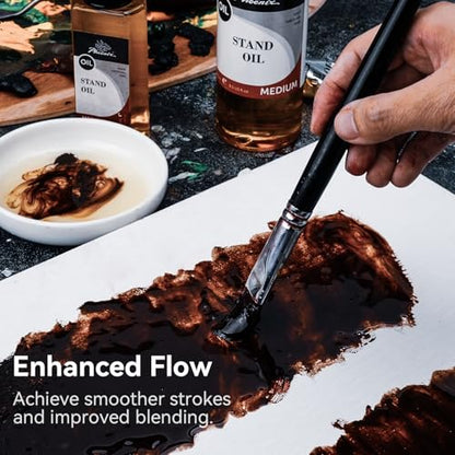 PHOENIX Stand Oil - 8.5 Fl oz. / 250ml Bottle | Painting Medium Slow Drying, High Gloss Linseed Oil for Glazing - style: Stand Linseed Oil 8.5 Fl Oz.