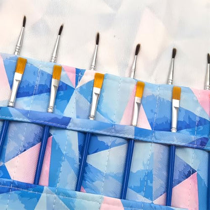 Funny live Paint Brush Holder Art Supplies, Artist Brush Holder & Storage Organizer Roll-Up Case Bag, Protect Acrylic Oil Watercolor Paintbrushes (Rhombic 20 Slot Pockets) - color: Rhombic 20 Slot Pockets
