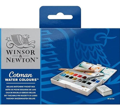 Winsor & Newton Cotman Watercolor Paint Set, 16 HP Deluxe Sketchers' Box - style: 16 Half Pan Complete Pocket Set