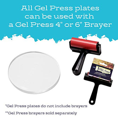 Gel Press Monoprinting Gelli Plate - (4" Circle, 10.2 Cm) - 10806-4 | Top Gel Printing Plate for Arts & Crafts - size: 4" Round