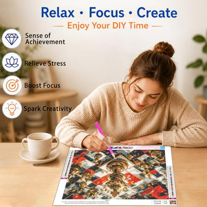 AUKELHJ Diamond Art Kits for Adults, Chess Diamond Painting, 12x16 Inch - color: 07-Chess