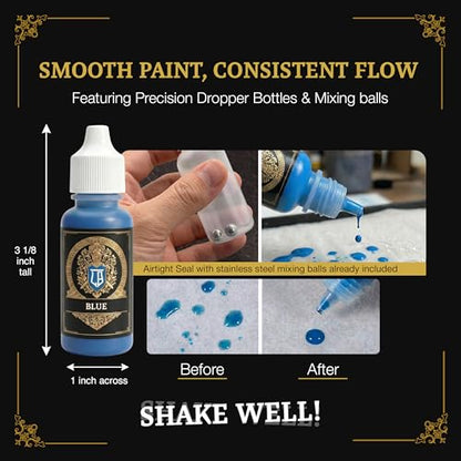 Ludus Bellum Miniature Paint Blue Color 18ml Dropper Bottle, Professional Acrylic Paint for Miniatures & Models, Provides Quality Acrylic Tones and Shades for Warhammer 40K D&D Figures - color: Blue