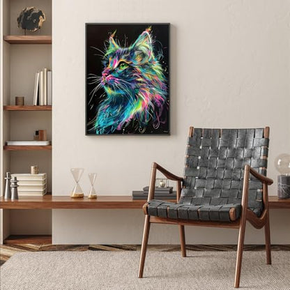 Xoaoes Cat Diamond Art Kits for Adults, Animals 5D Diamond Painting Kits - color: CM037