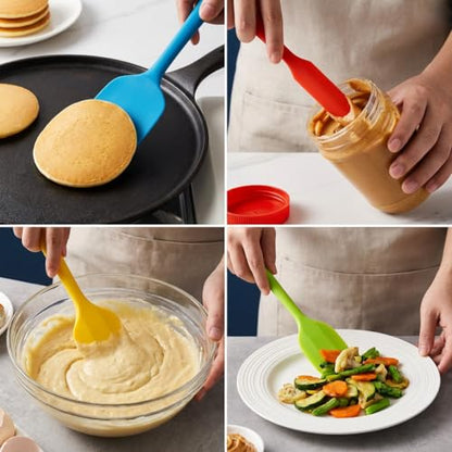 5PCS Silicone Rubber Spatula Set, VITUER Food Grade BPA-Free Spatulas for kitchen Use, Heat Resistant Spatula for Cooking & Baking, Dishwasher Safe
