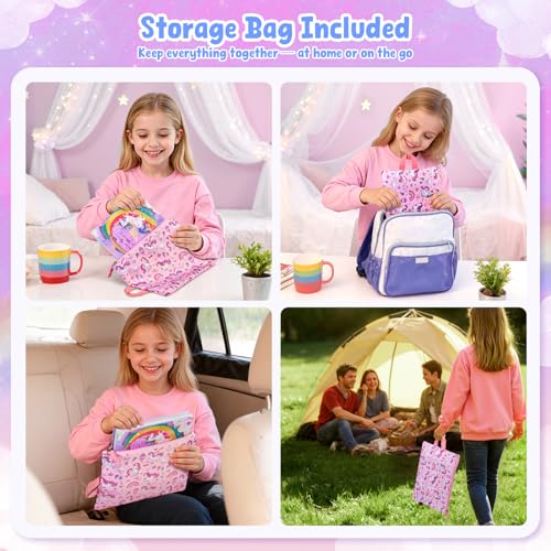 JoyCat DIY Journal & Scrapbook Kit for Girls Ages 8-12 with Storage Bag | Storage bag keeps diary and scrapbook supplies together for journaling, travel and creative play