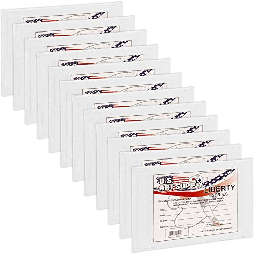 U.S. Art Supply 3 X 5 Inch Art Canvas Board Panels 12 Pack - 8 Ounce Heavyweight Cotton Acid Free Canvases for Painting Acrylics and Watercolor (1 Case of 12 Single Canvas Painting Panels) - size: 3" x 5"