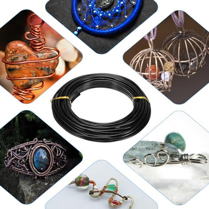 PATIKIL 32.8ft Aluminum Wire, 1pcs Jewelry Wire Aluminum Craft Wire 3mm 9 Gauge Wire Metal for Jewelry Making Beading Crafting Pendants Art, Black - color: Black, size: 3mm