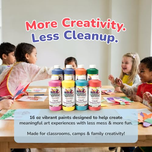 Color Splash! -W18 16-oz. Liquid Tempera Assortment (Pack of 12)