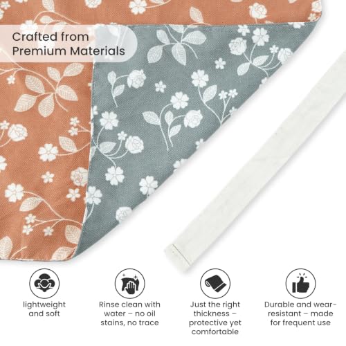 Aoomzoon Kitchen Aprons for Women with 2 Pockets,Double Sided Vintage Adjustable Apron for Gardening Cooking Arting Painting - color: Orange/Gray