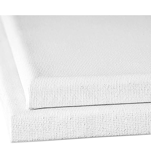 KINGART 805-6 Stretched White Canvas for Painting, 12 x 16 Inch, Pack of 6 | 100% Cotton, Triple Primed Acid-Free Gesso, Ready to Paint, 5/8" Profile, Back-Stapled - size: 12 x 16 Inch