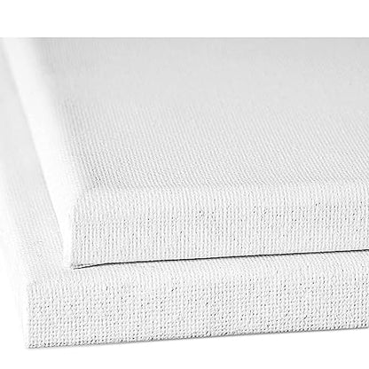 KINGART 805-6 Stretched White Canvas for Painting, 12 x 16 Inch, Pack of 6 | 100% Cotton, Triple Primed Acid-Free Gesso, Ready to Paint, 5/8" Profile, Back-Stapled - size: 12 x 16 Inch