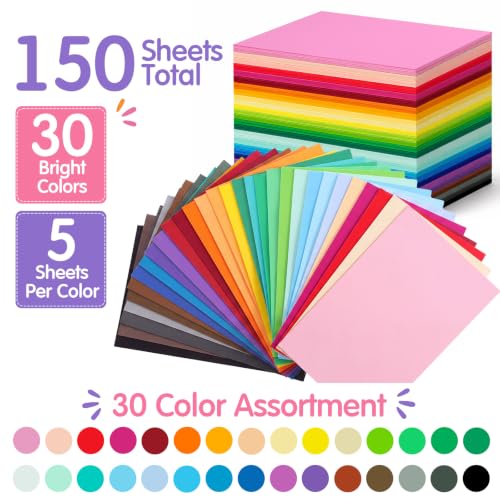 Ctosree 150 Pcs Foam Sheets Crafts 8.5 x 5.5 Inch Foam Paper, Multicolor - color: Multicolor