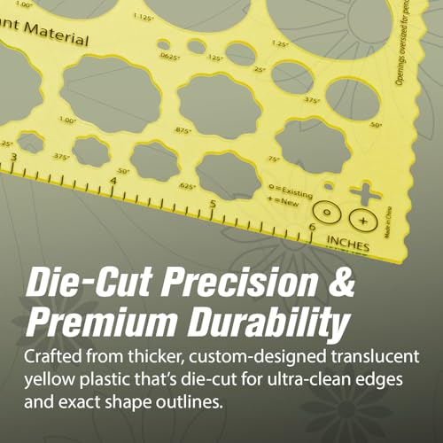 Garden Tutor Multiscale Garden & Landscape Design Templates 2 Precision-Cut Translucent Yellow Architectural & Drafting Tools for Garden, Yard & Landscape Design