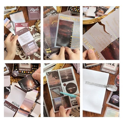 Scrapbooking Supplies Kit, Aesthetic Daily Life Travel Scrapbook Kit for Bullet Junk Journal, Stationery, A6 Grid Notebook, Flower DIY Journaling Supplies, Birthday Craft Gift Teen Girl Women - color: Traveler