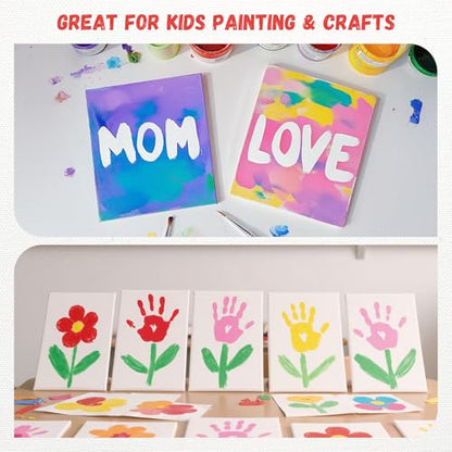 4 x 6 inch 12 Pack Small Painting Canvas Boards- Gesso Primed | Acid-Free 100% Cotton Mini Canvas Panels for Acrylics Oil Watercolor Tempera Paints - size: 4"x6"