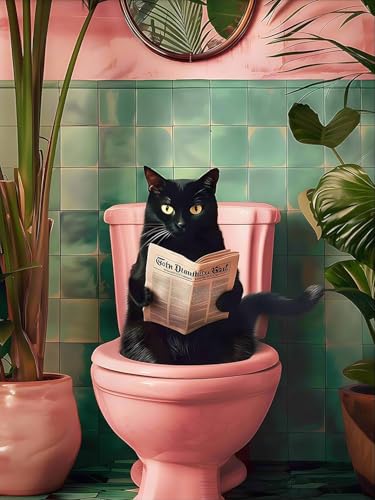 Diamond Art Kits for Adults,Black Cat Diamond Painting Kits 12 x 16in | Diamond Painting Kit - Sparkling Full Drill Design Perfect for Home Decor, Holiday Gifting, And Relaxing Crafting 12x16inch - color: DP00409