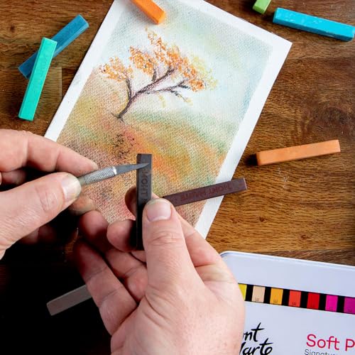 Mont Marte Soft Pastels in Tin Box Signature 48pc, 48 Assorted Colors, Vibrant Pastel Sticks, Great Blending, Comes in Storage Case, Ideal for Art, Craft, Coloring and Sketching - color: Multicolor, size: 48 Count (Pack of 1)