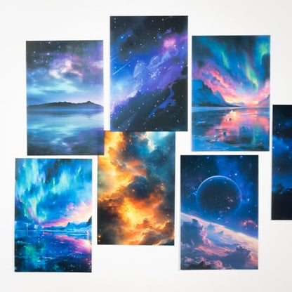 60 Pcs Galaxy & Aurora Stickers for Scrapbooking and Journaling - color: Star Dreams