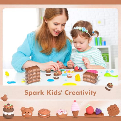 WinnerWhy 108 Pcs Air Dry Clay Bulk 38oz Air Dry Modeling Clay Soft DIY Ultra Light Modeling Clays Foam Magic Crafts for Sculpting Kids Gifts Party School Supplies for Crafts Artistic(Brown) - color: Light Brown