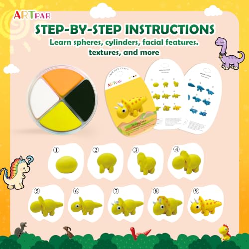 ARTPAR Air Dry Clay Kit,Dinosaur Modeling Magic Clay,Kids DIY Crafts Gifts - color: Clay Dinosaur Kit