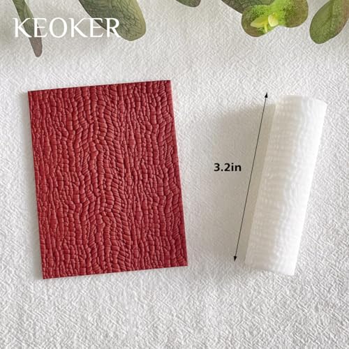 KEOKER Leather Texture Roller for Polymer Clay, Polymer Clay Texture Roller, Polymer Clay Leather Texture Roller, Like Polymer Clay Texture Sheets, Great Work with Polymer Clay Cutters - color: Crocodile Grain