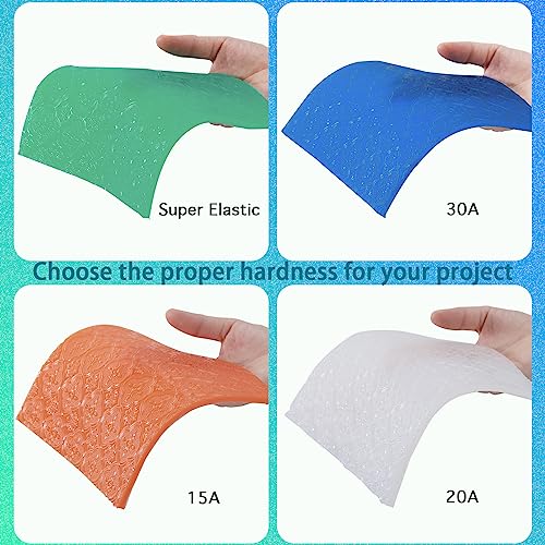 Silicone Mold Making Kit 30A 4.4 lbs Translucent, High Strength Liquid Silicone Rubber for Molds Making,1:1 by Volume Ideal for Casting Resin/Silicon/Soap/Concrete Molds | 1A:1B Mixing 3h Quick Cure Heat Resistant 446F Silicone Ideal for Casting Resin/Sil