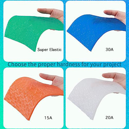 Silicone Mold Making Kit 30A 4.4 lbs Translucent, High Strength Liquid Silicone Rubber for Molds Making,1:1 by Volume Ideal for Casting Resin/Silicon/Soap/Concrete Molds | 1A:1B Mixing 3h Quick Cure Heat Resistant 446F Silicone Ideal for Casting Resin/Sil