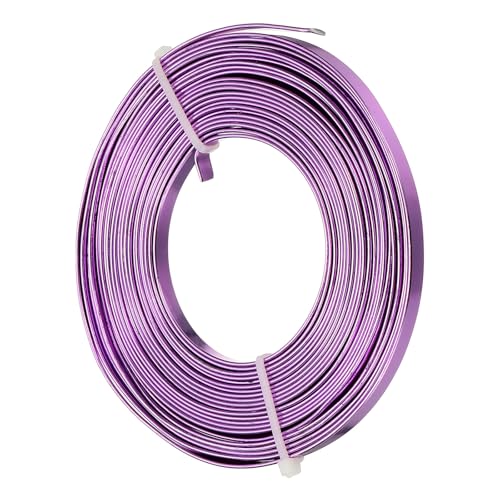 uxcell 18 Gauge Flat Aluminum Wire, 16.40 ft 5mm Wide Aluminum Crafts Wire for Flower Bonsai Crafts Carving DIY Bezel Sculpting Gem Metal Wrap, Light Purple - color: Light Purple, size: 5mm
