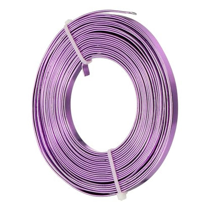 uxcell 18 Gauge Flat Aluminum Wire, 16.40 ft 5mm Wide Aluminum Crafts Wire for Flower Bonsai Crafts Carving DIY Bezel Sculpting Gem Metal Wrap, Light Purple - color: Light Purple, size: 5mm