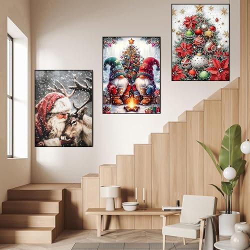 6 Pack Diamond Art Kits for Adults Christmas Diamond Painting Kits 12x16 In - color: 6 Pack Christmas, size: 11.8x15.7in(30x40cm)