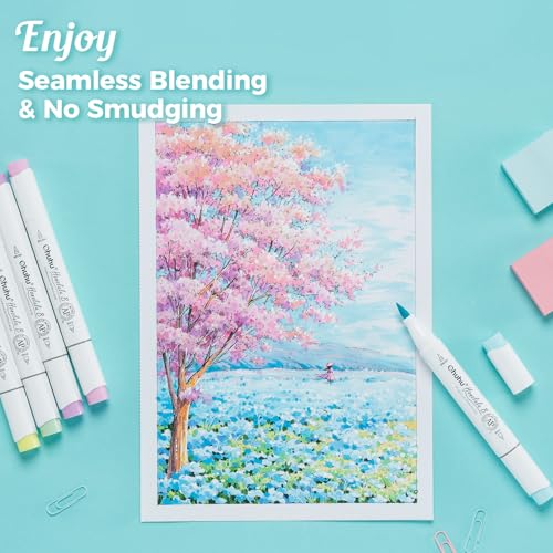 Ohuhu 9"x12" Double-Sided Bleedproof Marker Pad Art Sketchbook 50 Sheets | Large Sketch Book - 160 LB/280 GSM Smooth Drawing Paper - 50 Sheets/100 Pages - Spiral-Bound Sketch Pad for Alcohol Markers - size: 9" x 12"
