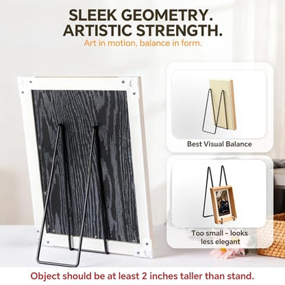 Artliving Metal Plate Stands for Display - 12-Inch Tabletop Holder for Large Heavy Plates, Signs, Plaques, Decorative Canvas Art - Black Iron Display Easels - 2 Pack - size: 12“（2 pack）