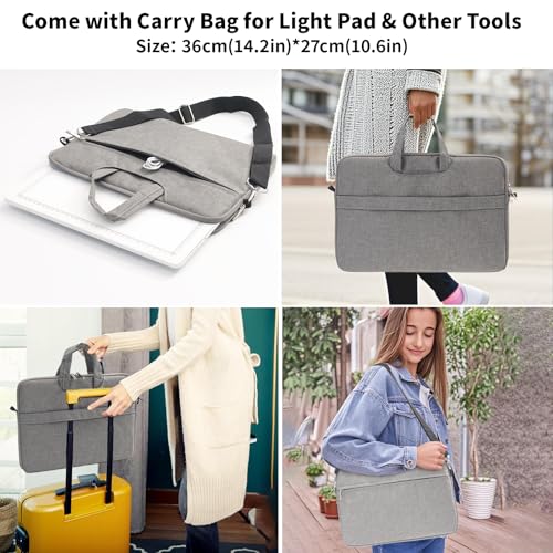 TOHETO A4 Light Board with Bag for Diamond Painting, Super Bright Magnetic Light Pad with Side Buttons, Lightbox for Tracing and Drawing, Corded Light Table for Sketching, Weeding Vinyl (White) - color: White, size: A4 with Bag