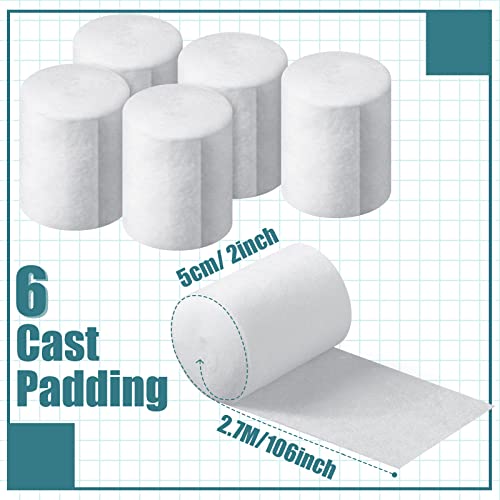 Nuanchu 6 Rolls Cast Padding for Soft Plaster Cloth Bandage, 2 Inch X 8.8 Ft - size: 2 Inch x 8.8 ft