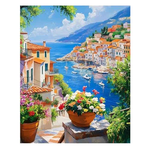 Reivworl Landscape Paint by Numbers Kit for Adults, Landscape Paint by Number for Adults, Adult Paint by Number Kits for Gifts and Home Wall Decor 16x20Inch - color: 17-Landscape, size: Without Frame