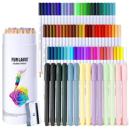 Art Set Bundle: 72 Premium Colored Pencils & 14 Macaron Pencil Extenders, Perfect for Adult Sketching, Writing and Art Drawing，Professional Art Supplies Set