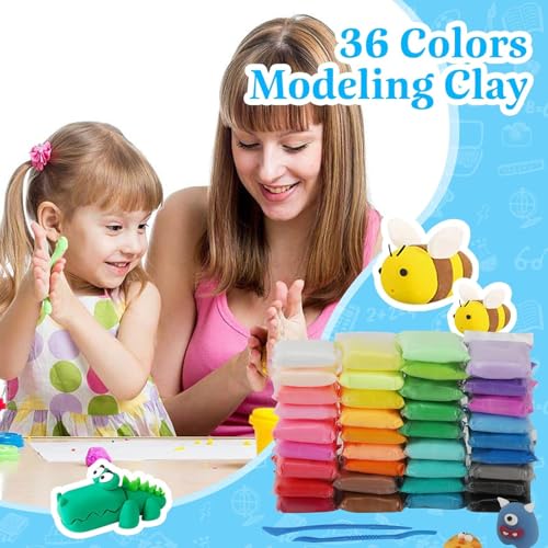 Air Dry Clay, 36 Packs Black Air Dry Foam Clay, 19oz Soft Modeling Clay Super Light Weight Air Dry Clay Perfect for Arts Crafts - color: Black