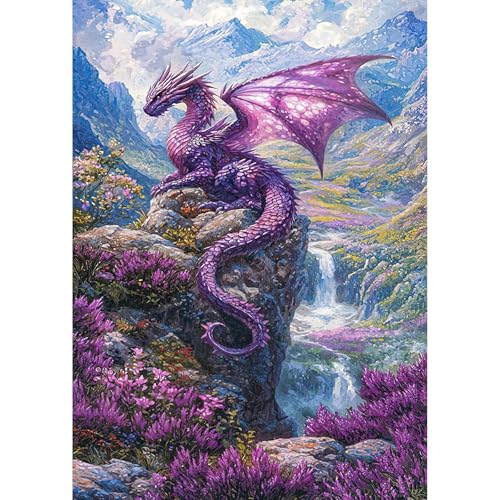 Auremi Dragons Diamond Art Painting Kits for Adults, DIY 5D Animals Diamond Art Round Diamonds Full Drill Crystal Art Painting Kit for Home Decor Gifts 30×40cm - color: Diamond Painting 010