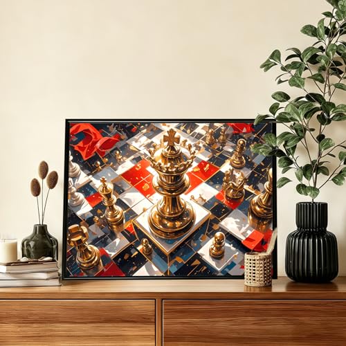 AUKELHJ Diamond Art Kits for Adults, Chess Diamond Painting, 12x16 Inch - color: 07-Chess