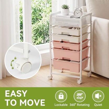 Rolling Craft Cart with 5 Drawers, Art Craft Organizers and Storage with Lockable Wheels, Rolling Utility Cart for Organizing Arts and Crafts,Yarn,Toy, School Supplies, Nail Product, Sewing Supplies - size: 5-Drawers(1 PacK)