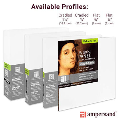 Ampersand Artist Panel Primed Smooth Surface for Painting and Mixed-Media, 1.5 Inch Depth, 8X10 Inch (PWP150810) - color: 1.5 Inch Depth, size: 8X10