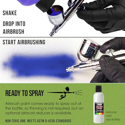 U.S. Art Supply Pearlized Bright Green Pearl Acrylic Special Effects Airbrush Paint - 8oz Ready to Spray Air Brush Paint for Nails, Models, Fabric - Water-Based Air Brush Painting - color: Bright Green Pearl, size: 8 Fl Oz (Pack of 1)