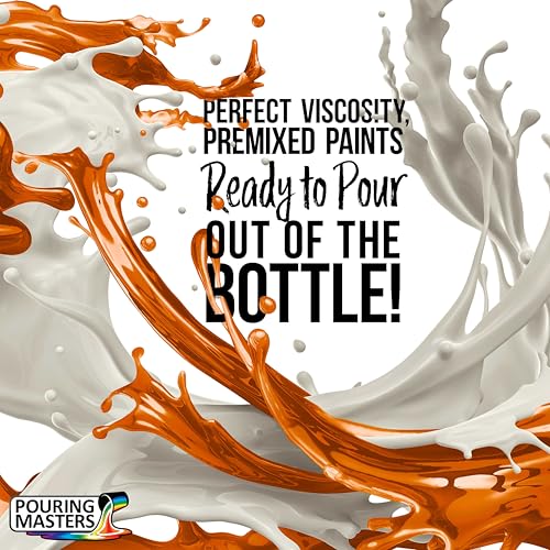 Pouring Masters Blaze Red/Gold Iridescent Special Effects Acrylic Pouring Paint - Premium 8-Ounce Pre-Mixed Fluid Acrylic Paint - Fluid Art Supplies for Canvas, Wood, Paper, Tile & Rocks | Special Effects, Ready to Pour, Premium Pre-Mixed Fluid Acrylic Pa