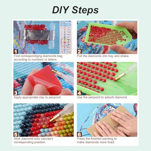Anuver Diamond Painting Kits for Adults Seal, Round Diamond Art Kits for Beginners, 5D DIY Full Drill Crystal Gem Painting Kits for Home Wall Decor 12x12Inch, Animal